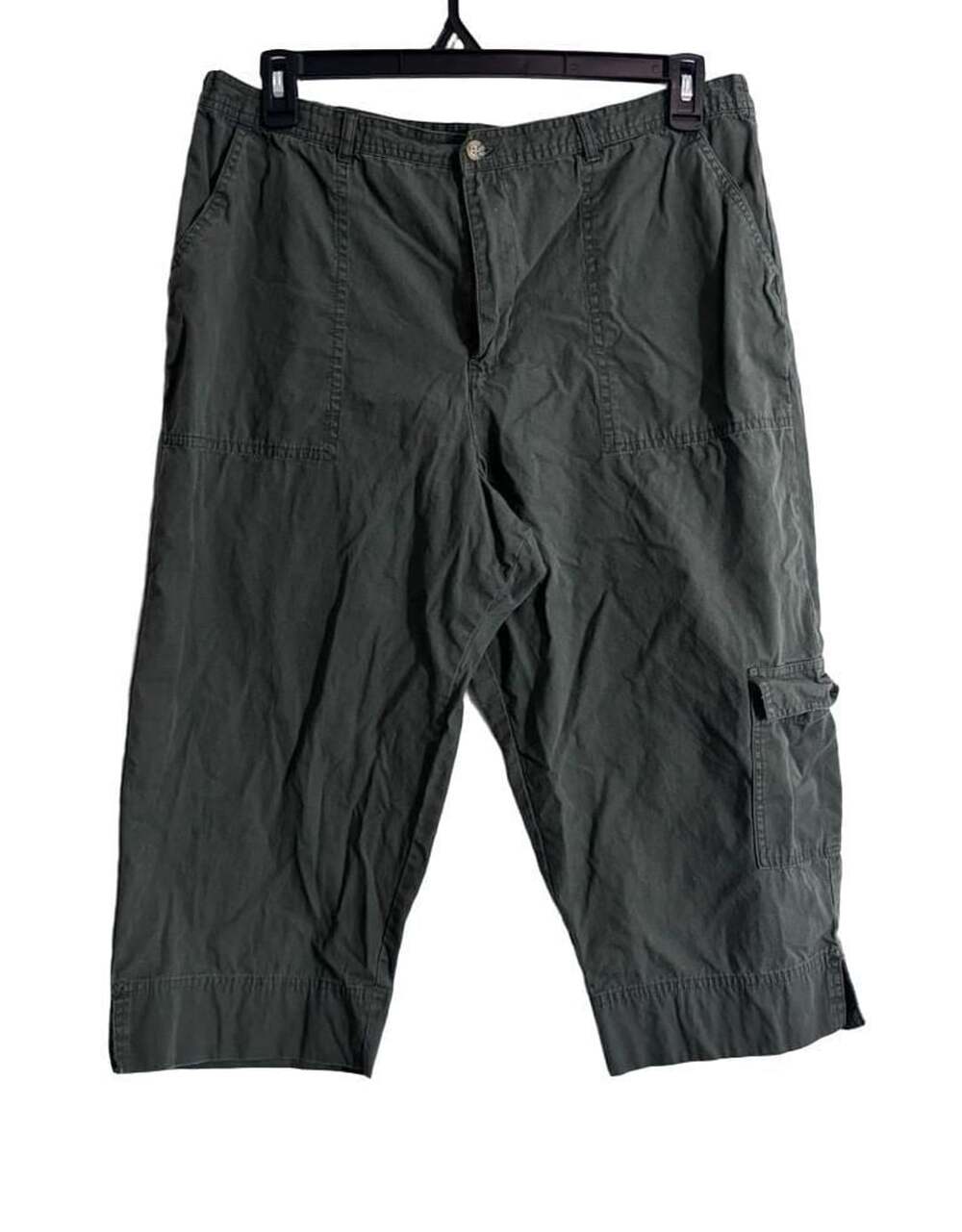 White Stag Petite Women's 18 Petite Tacoma Olive Cotton Cargo Capri Pants